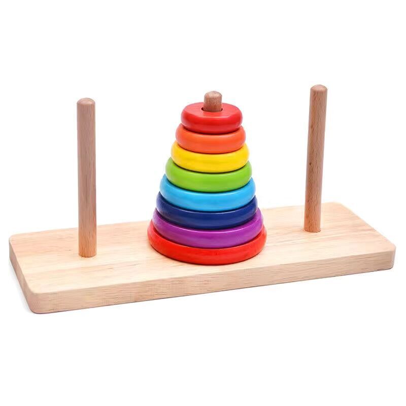 Large Hannoy Tower Wooden 8-Layer 8-Layer Educational Children Hanrota Toy for Primary School Students Logical Thinking Training