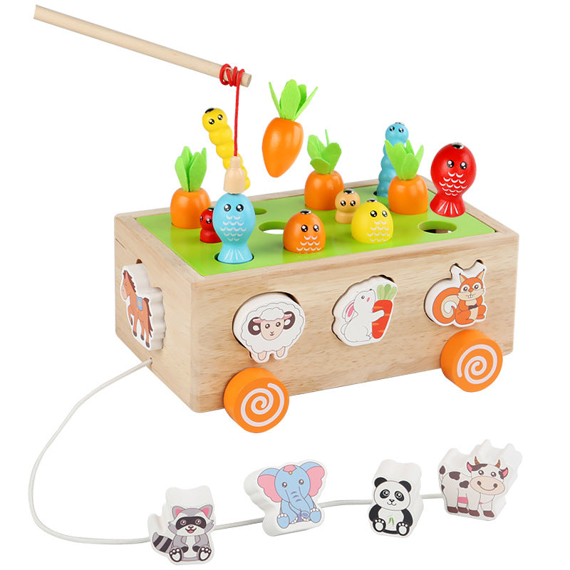 3 Cross-Border Kidsren's Educational Toys Farm Orchard Shape Building Blocks Matching Insect Catching and Carrot Pulling Intelligence Box Toys