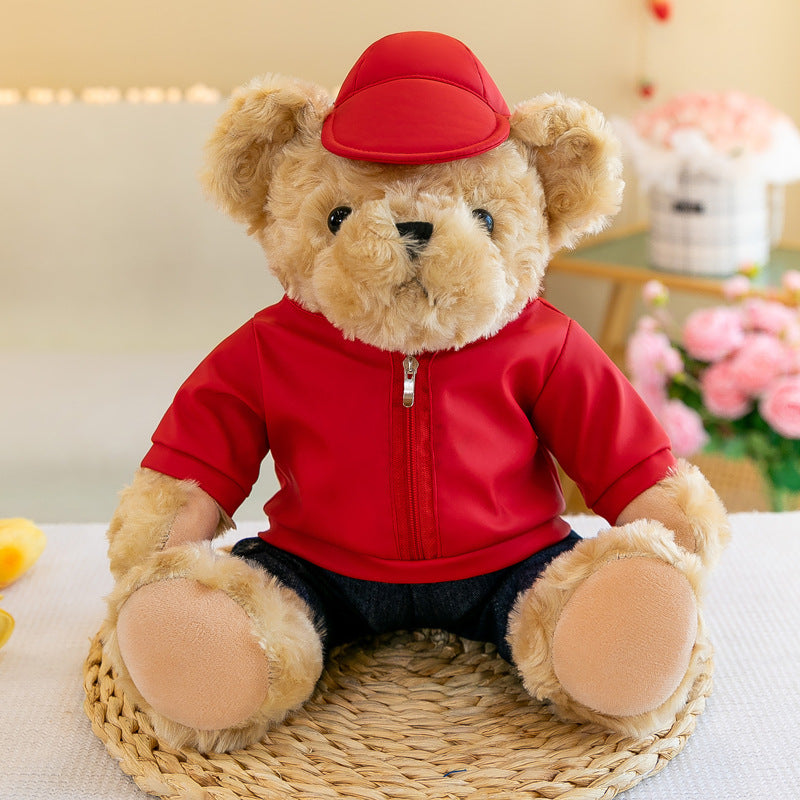 Police Bear Doll Traffic Police Bear Doll Uniform Fire Suit Teddy Bear Plush Toy Internet Red Bear Doll
