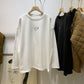 Maternity T-shirt Women's Autumn and Winter 2023 Western-style Simple Atmospheric Basic Round Neck Long-sleeved Pure Cotton T-shirt Women's Base Shirt