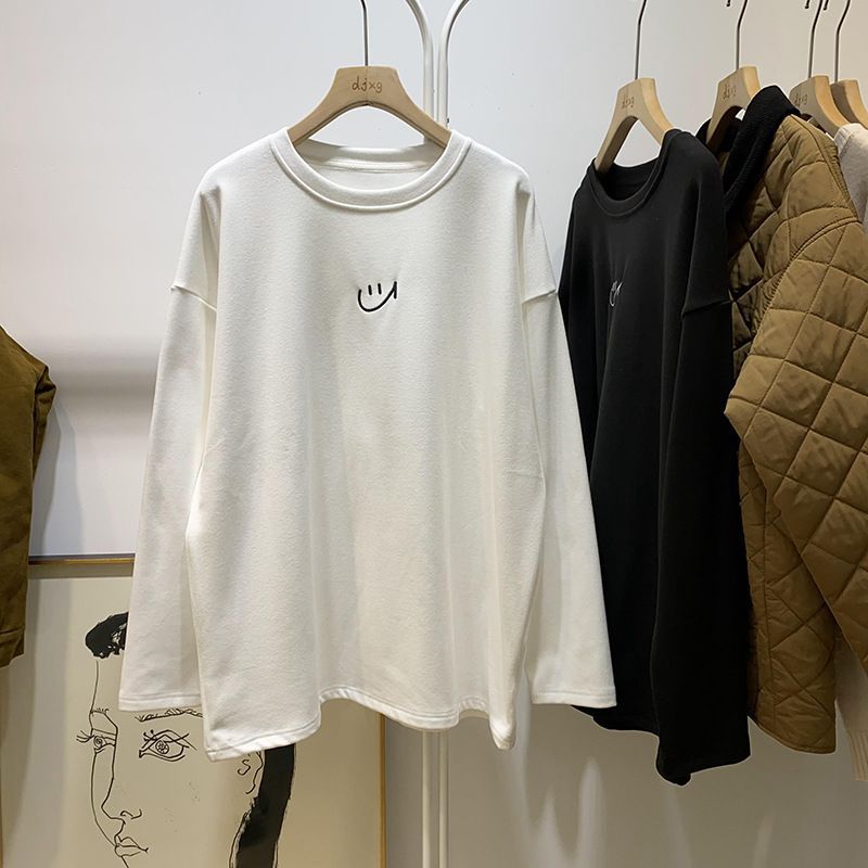 Maternity T-shirt Women's Autumn and Winter 2023 Western-style Simple Atmospheric Basic Round Neck Long-sleeved Pure Cotton T-shirt Women's Base Shirt