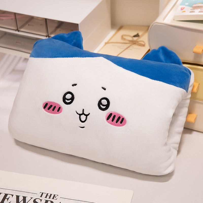 Cartoon winter warm hand pillow can be inserted cute plush toy doll pillow learn girls warm hand doll