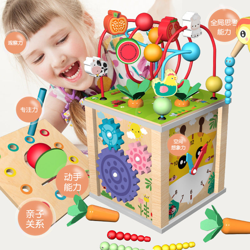 Children's Educational Bead Toys Kindergarten Students Early Education Matching Montessori Teaching Aids Shape Cognitive Beaded Treasure Box