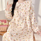 Lunar Clothing Spring and Autumn Air Cotton Thick Postpartum Breastfeeding dress Doll Collar Pregnant Women Pajamas for Outer Wear