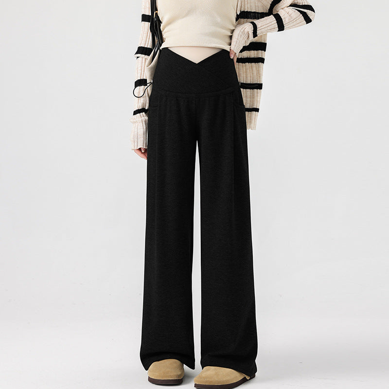 Pregnant Women's Pants Spring and Autumn Outer Wear 2024 New Autumn and Winter Wide Leg Pants Trousers Not Stomach Autumn Winter Wear