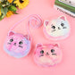 Children's Cat Plush Crossbody Bag Girl's Heart Cute All-match Cartoon Shoulder Crossbody Bag Double Zipper Coin Purse