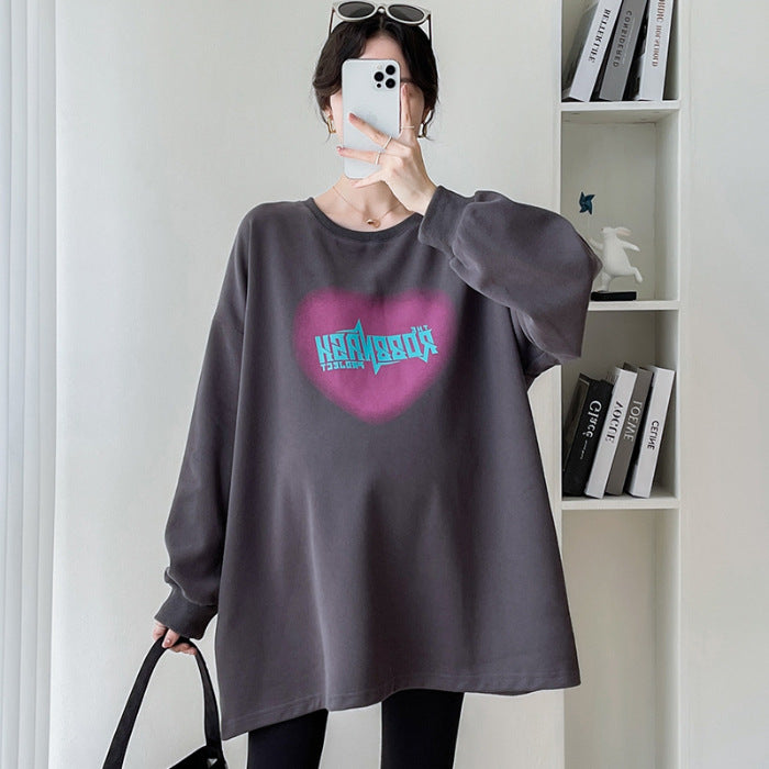 Pregnant women's autumn and winter autumn coat 2023 spring fashion loose sweater dress autumn T-shirt thin