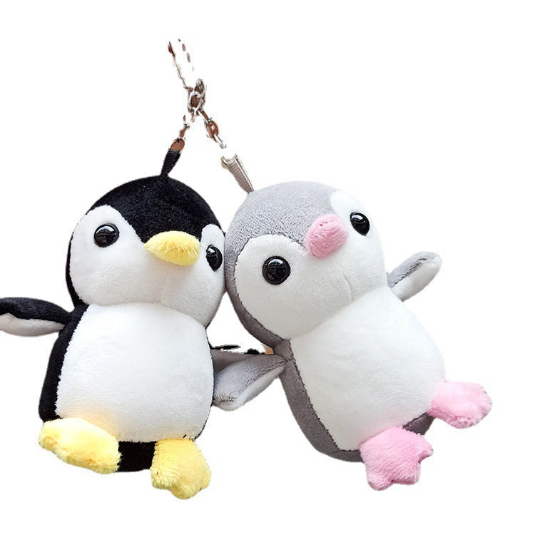 Creative cartoon four-sided bullet Penguin plush pendant cute animal doll bag car key chain pendant wholesale