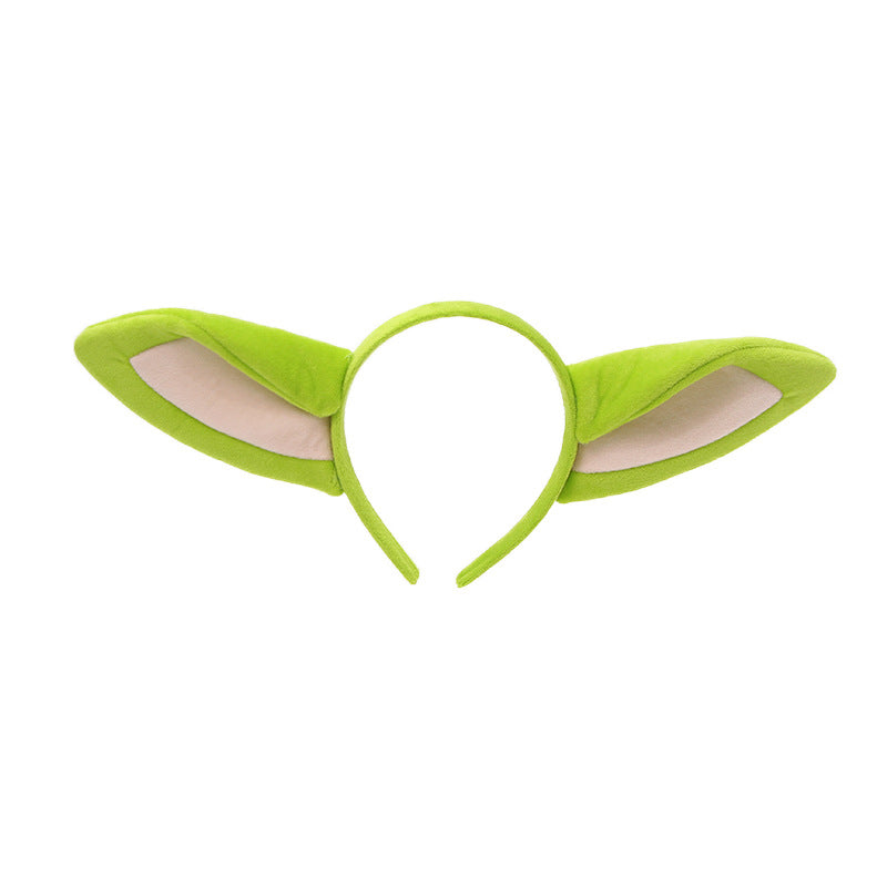 Cute Baby Yoda Ear Headband Children's Performance Dress up Green Headband Holiday Party Cos Headwear Cross-Border
