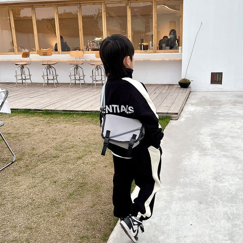 Children's Satchel Boys' Messenger Bag Large Children's Backpack Japanese and Korean Style Boys' Crossbody Bag Fashionable Casual Shoulder Bag for Women