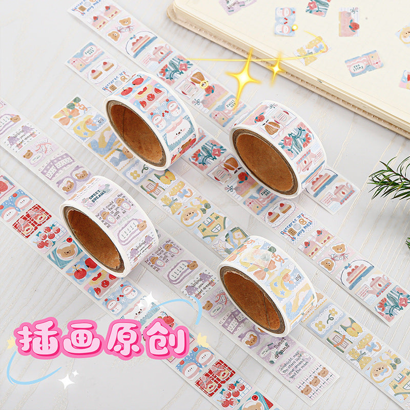 Liyuan Original Cartoon Stamp Illustration Stickers Cute Little Nose Decoration Sealing Stickers Handbook Material Roll Stickers