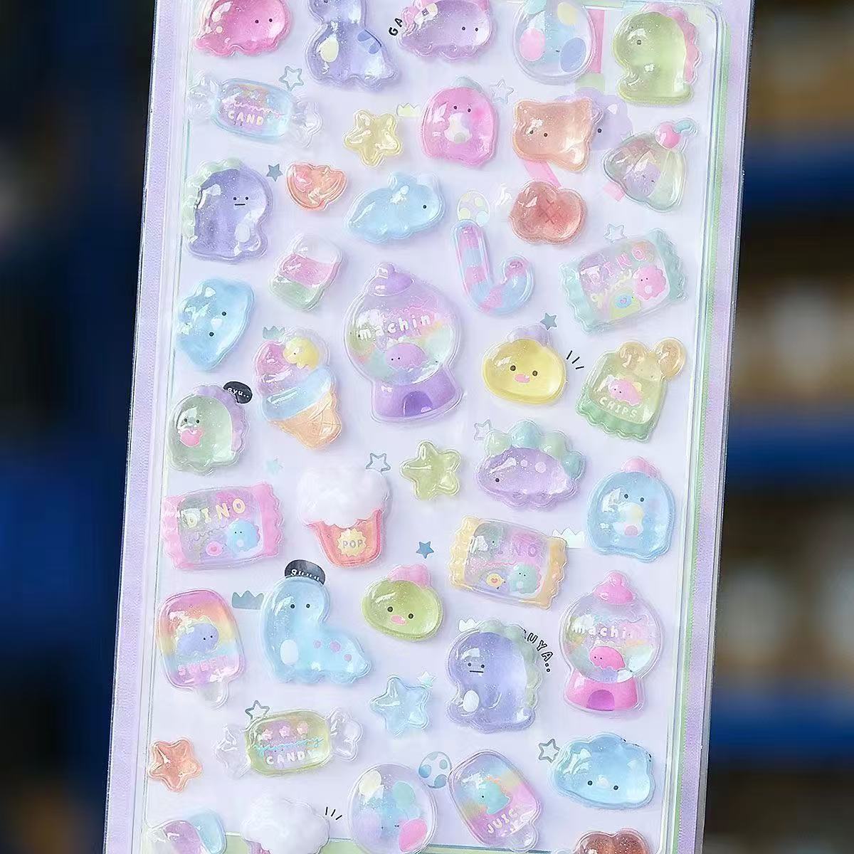 High-Quality Second-Generation Cartoon 3D Relief Hollow Stickers Cute Reward 3D Stickers Wholesale