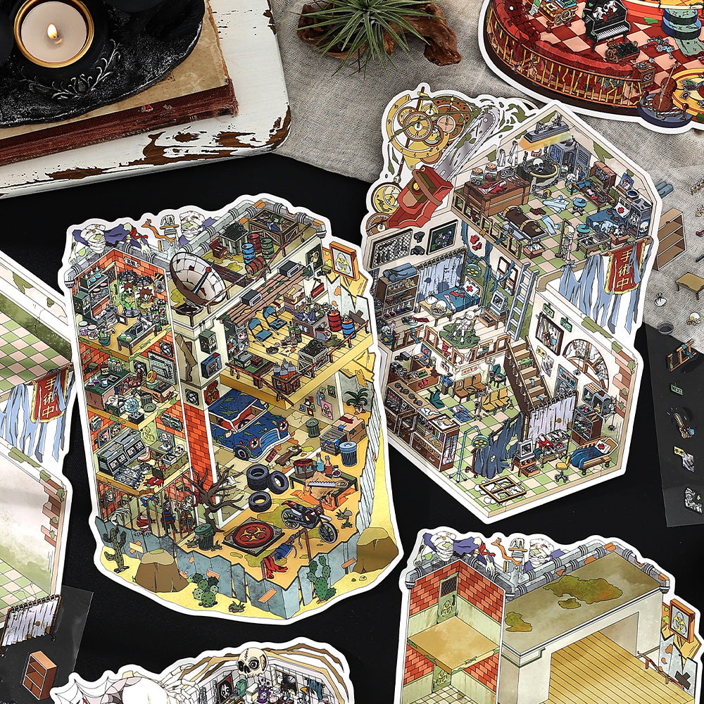 Infeel.Me Extra Large Scenery Stickers Today's Business Hours Open - Part Twelve DIY Journal Scene Stickers