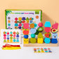 Children's Beaded Column Puzzle Educational Toy Intelligence Box Wooden Shape Matching Baby Geometric Shape Recognition
