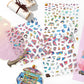 Infeel.Mepet White Card Scenery Stickers, Vintage Item Restorer, Miniature Stereo Chinese-Style Fun Stickers