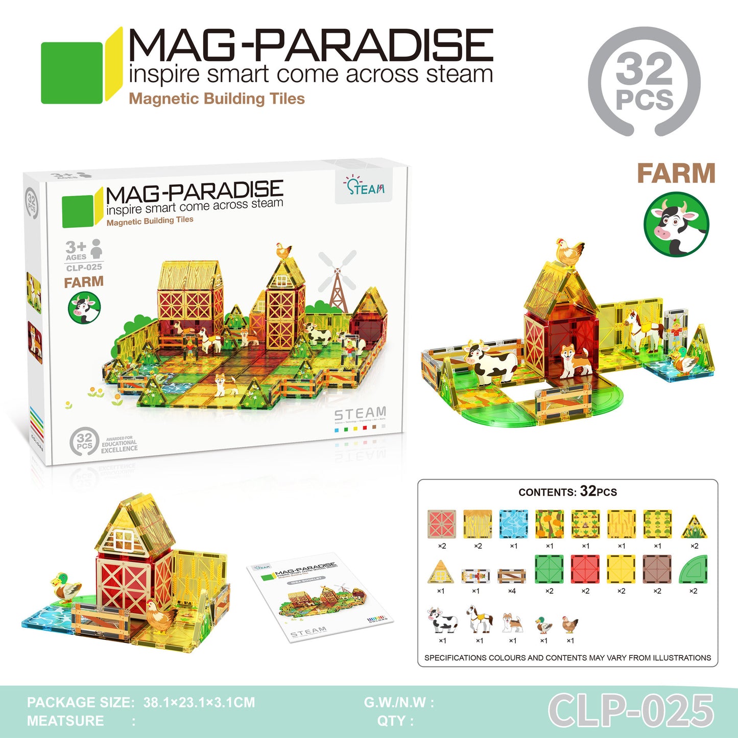 Girls Color Window Magnetic Sheet Kidsren's Zoo Engineering Vehicle City Crane Scene Strong Magnetic Refill Kidsren's Puzzle