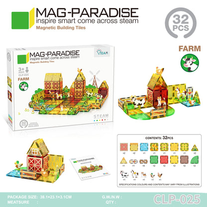 Girls Color Window Magnetic Sheet Kidsren's Zoo Engineering Vehicle City Crane Scene Strong Magnetic Refill Kidsren's Puzzle