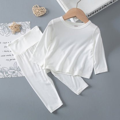Category a Modal Infant Home Clothing Set High Waist Belly Protection Baby Long Sleeve Pajamas Air Conditioning Clothes Autumn Clothes Autumn Pants