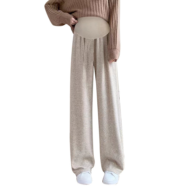 In stock multi-color optional autumn and winter New fleece-lined pregnant women's pants casual Internet celebrity towel pants fashionable drop-down mop pants