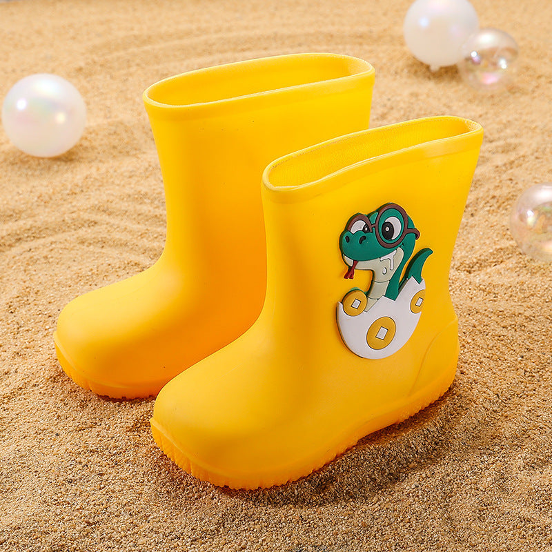 Children's water shoes in the tube boys baby waterproof rain boots girls students school children's rain boots children cartoon wholesale