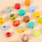 Children's Beaded Column Puzzle Educational Toy Intelligence Box Wooden Shape Matching Baby Geometric Shape Recognition