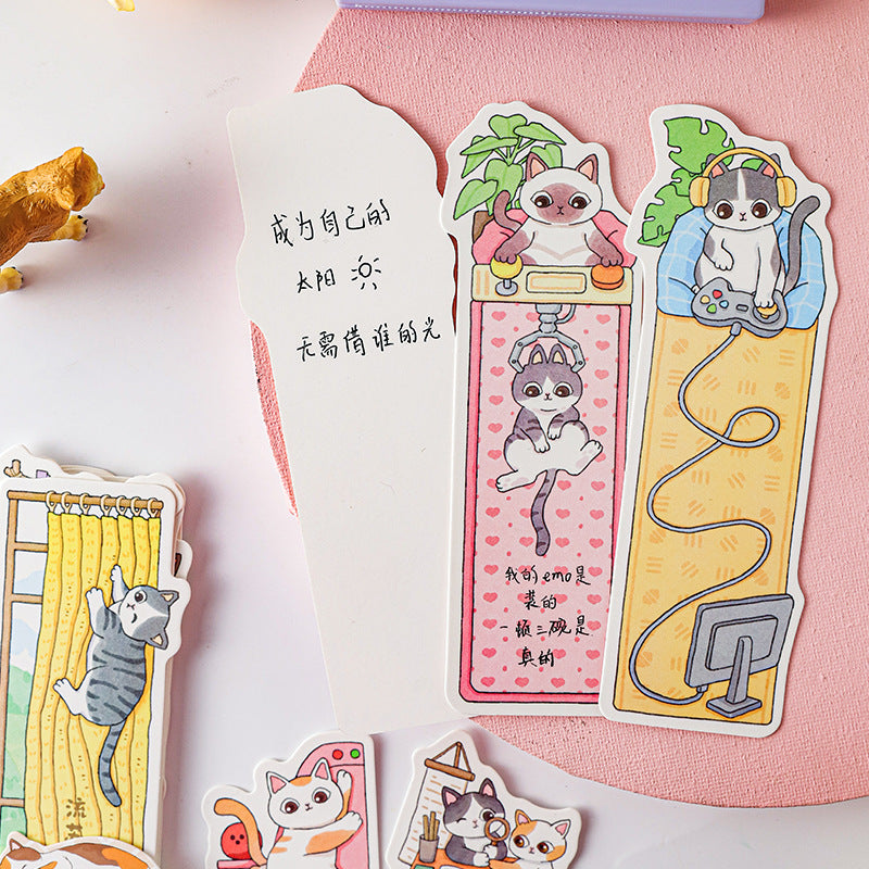 Paper Bookmark Meow's Everything Book Cute Flash Sand Bookmark Student Reading Marker Booklet Creative Gift Writable