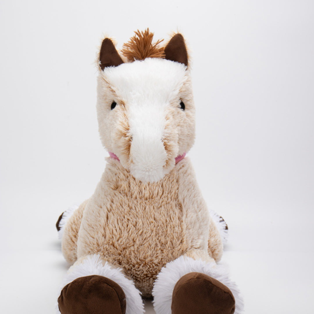 Simulation Pony Doll Cross-border Plush Toy Creative Cute Lying Posture Brown Horse Animal Doll Sleeping Doll Pillow