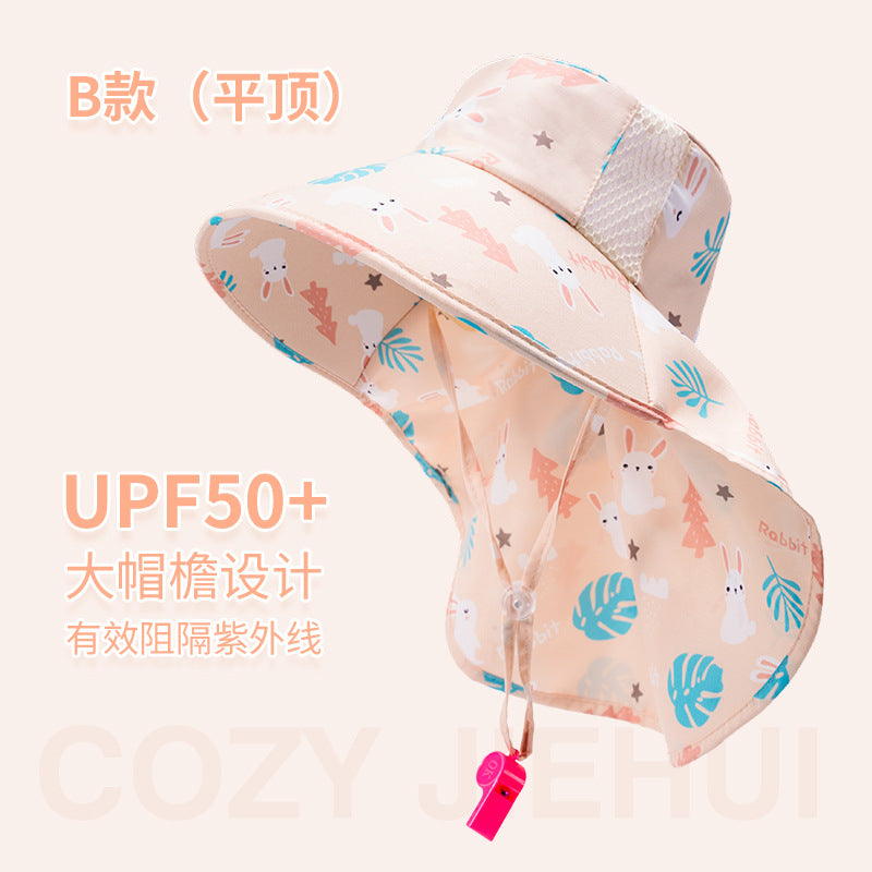 Children's Sunscreen Hat Summer Anti-UV Sun Hat for Boys Breathable Big Brim Girl's Fisherman Hat Sun Hat Thin
