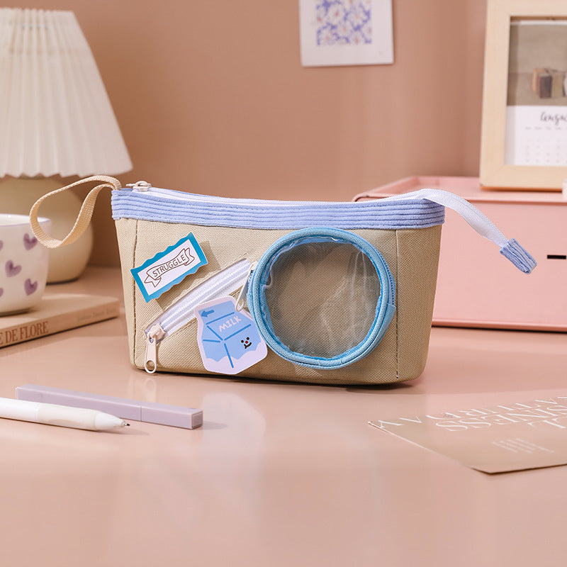 Cute Food Pain Bag Pencil Case Ins Style Book Junior High School Student Stationery High-Looking Large-Capacity Pencil Case Pencil Case
