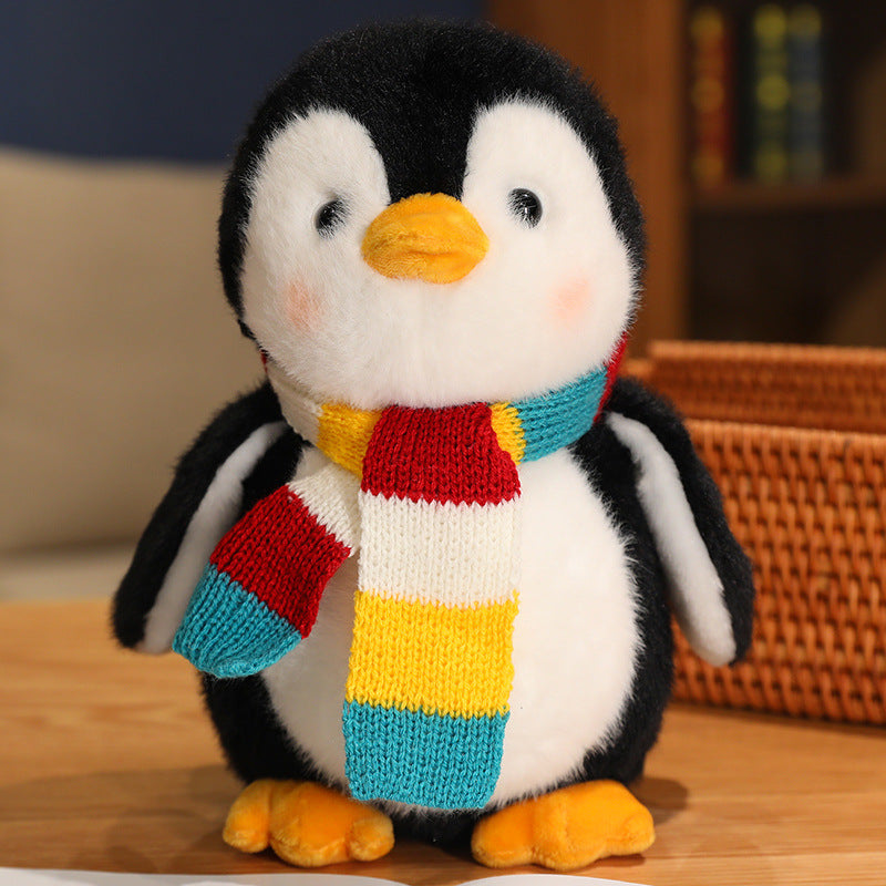 Cute Christmas Penguin Plush Teddy Bear Small Doll Machine Toy Living Room Decoration Children's Gift