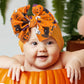 European and American New Halloween Children's Hair Band Pumpkin Head Printed Bow Baby Hair Accessories Baby Headscarf