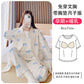 Spring and Autumn Cotton Short Sleeve Suit with Chest Pad Three-Piece Breastfeeding Pajamas Summer Pregnant Women Feeding