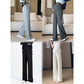 Pregnant women's pants 2024 new pregnant women's pants autumn and winter fleece-lined small pregnancy wide leg pants drawstring straight tube pants