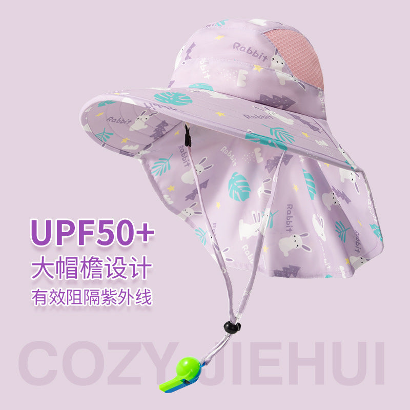 Children's Sunscreen Hat Summer Anti-UV Sun Hat for Boys Breathable Big Brim Girl's Fisherman Hat Sun Hat Thin