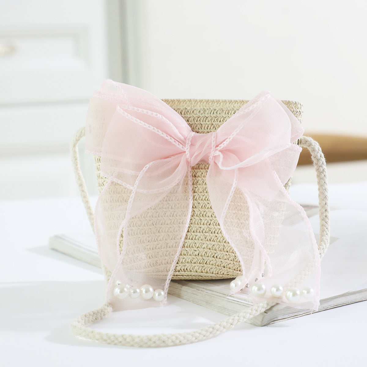 Cross-border New Children's Bag Spring and Summer New Children's Crossbody Bag Handmade Straw Satchel Travel Mini Coin Purse