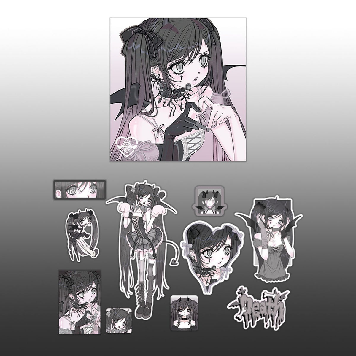 2024 new domi sticker bag postcard flat for ceiling special figure sticker bag diy phone case ins