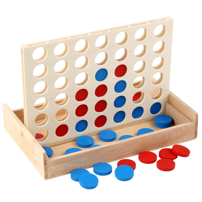 Three-Dimensional Four-Piece Chess Four-Piece Game Chess P 0.34kg Kidsren's Educational Early Education Multi-Person Toy Wooden Boxed Multi-Color