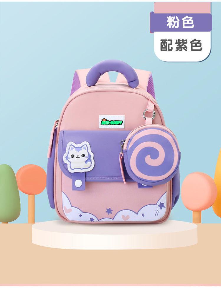 2025 New Kindergarten Schoolbag Boys and Girls Backpack Cartoon Cute Ultra-light Lightweight Large Capacity Casual Backpack
