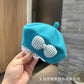 Spring and Autumn Korean Style Baby Boy and Girl Candy Color All-match Knitted Beret Children's Western Style Casual Wool Hat Paintler Hat