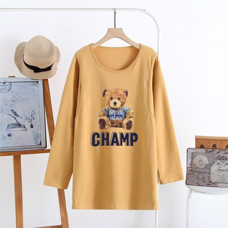 Pregnant Women's Postpartum Breastfeeding Jacket Outer Wear Moon Clothes Long Sleeve Thin T-Shirt Hot Mom's Spring and Autumn Clothes for Breastfeeding Period