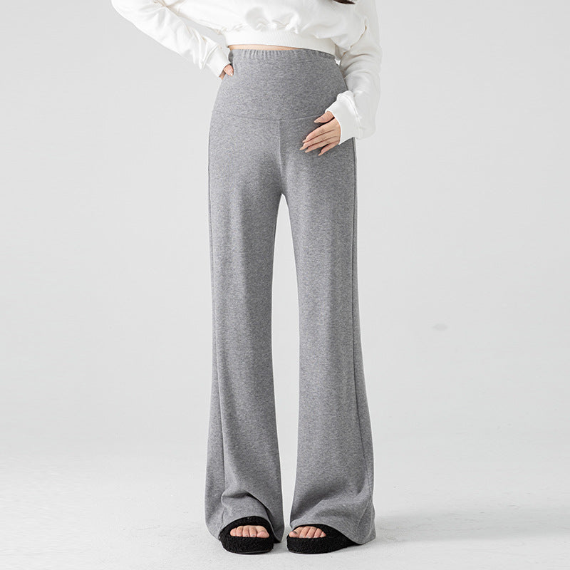 New Pregnant Women's Pants Autumn Loose Micro-flared Pants Autumn and Winter fleece-lined Thickened Pants Small Pregnant Women's Pants