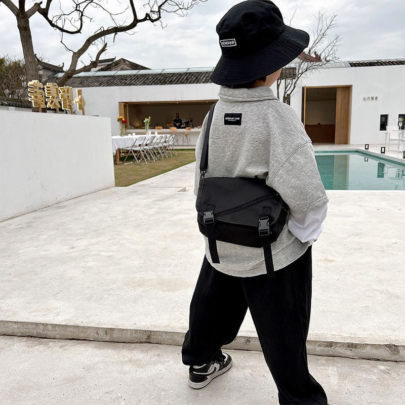 Children's Satchel Boys' Messenger Bag Large Children's Backpack Japanese and Korean Style Boys' Crossbody Bag Fashionable Casual Shoulder Bag for Women
