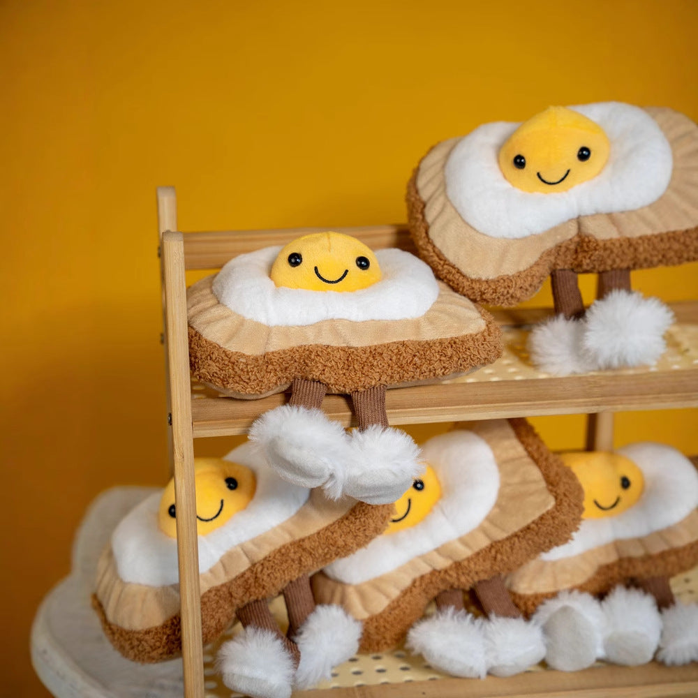 New Jellyc Toast Egg Plush Toy Toast Bread Ornament Cloud Boiled Egg Doll Simulated Poached Egg