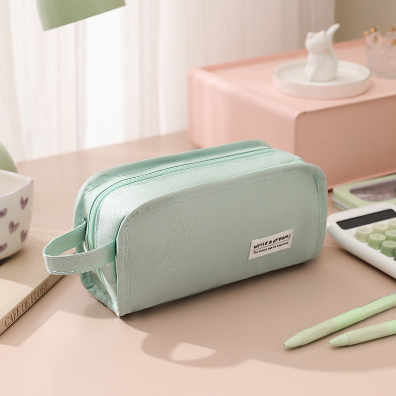 New Simple In-Style Large-Capacity Stationery Bag for Students, High-Looking Stationery Box, Multi-Functional Storage Pencil Case, Pencil Case