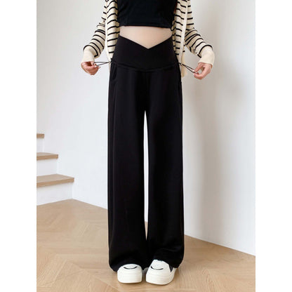 Real shot pregnant women pants spring and autumn outer wear 2025 new casual wide leg pants early pregnancy pants maternity spring clothes