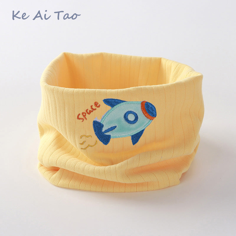 Children's Neck Warmer Autumn and Winter Fleece-Lined Warm A-Class Scarf Thickened Windproof Neck Gaiter Multifunctional Hat Neck Protector Cartoon