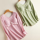 Maternity Autumn and Winter Thermal Underwear Nursing Sleepwear All-Season Warm No-Wear Underwear Postpartum Maternity Top Base Layer