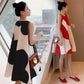 Maternity dress Korean Style plus size Women's dress Summer Loose chubby girl Sleeveless Midi dress Women
