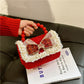 Children's New Year Red Envelope Korean Style Bow Pearl Small Square Bag Princess Shoulder Crossbody Mini Change Accessories Small Bag