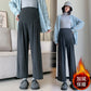 Pregnant Women's Pants Cropped Pants Sticky Rice Pants Autumn and Winter fleece-lined Thickened Loose All-match Wide-leg Pants Sagging Slimming Granny Pants